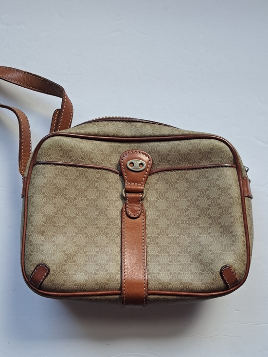 Celine Handbags - Vintage Celine Beige and Brown Crossbody Bag